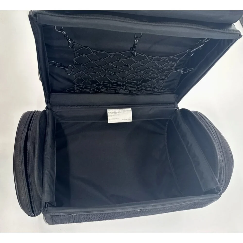 Kuryakyn Black Leather Motorcycle Tour Trunk Roll Bag Hard Case 4142 No Strap